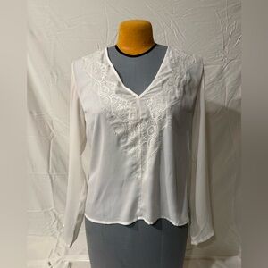 Glamorous White Embroidered Blouse